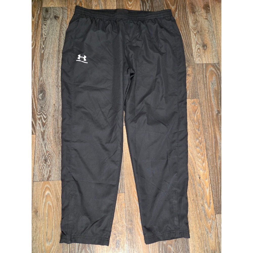 Under Armour Mens Black Athletic Track Pants Zippered Mesh Leg Openings XL